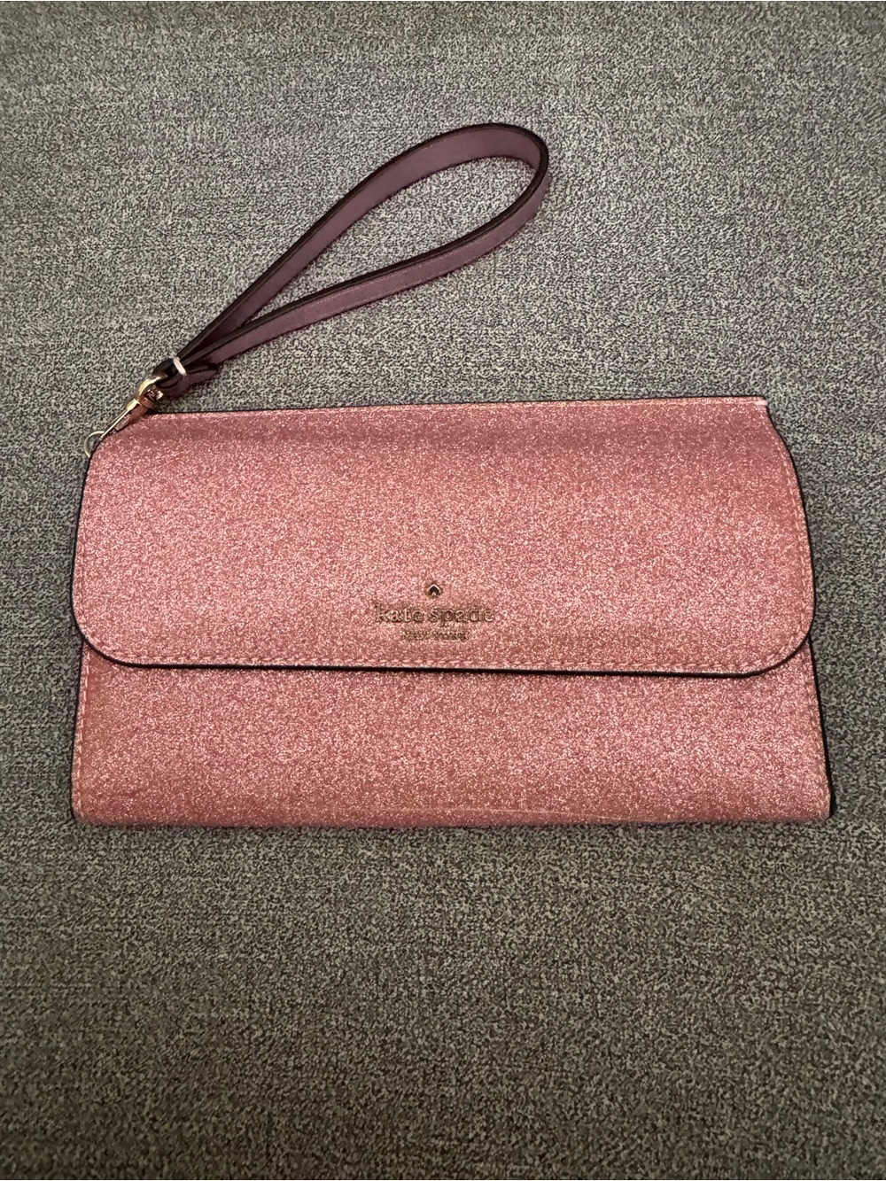 Kate Spade Rose Pink Glitter Wristlet Clutch